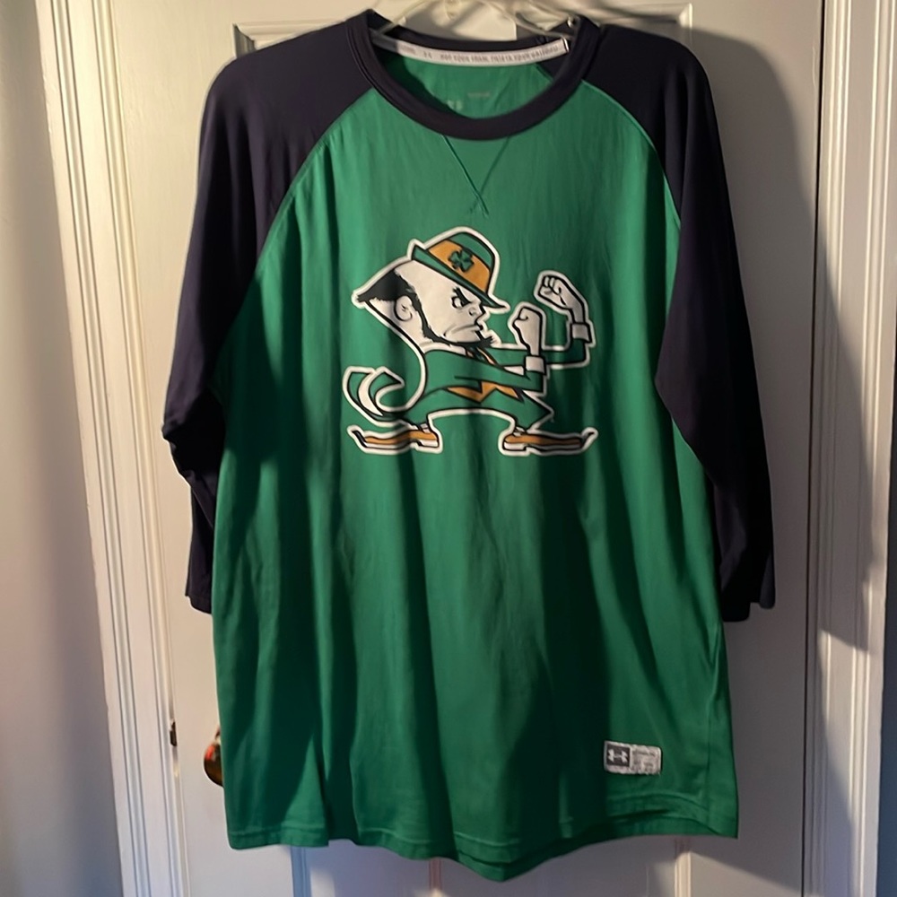 Notre Dame Leprechaun 3/4 tshirt